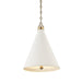 Hudson Valley Canada - One Light Pendant - Plaster No.1 - Aged Brass/White Plaster- Union Lighting Luminaires Decor