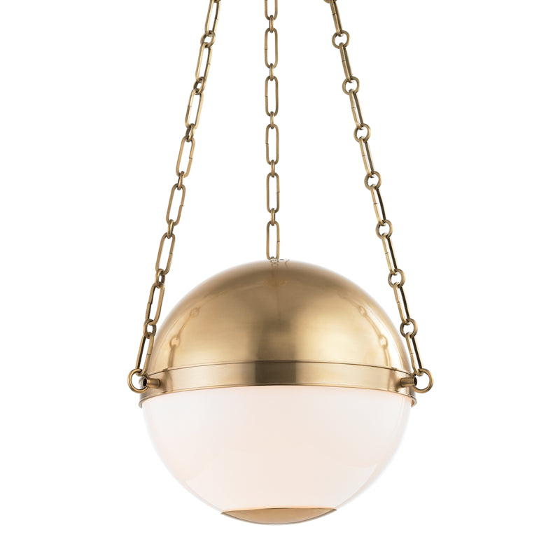 Hudson Valley - Two Light Pendant - Sphere No.2 - Aged Brass- Union Lighting Luminaires Decor