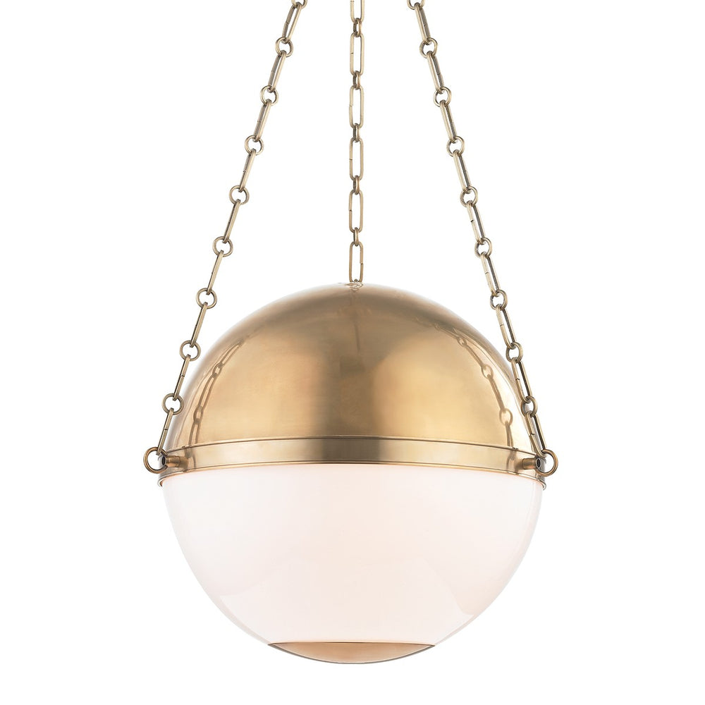 Hudson Valley Canada - Three Light Pendant - Sphere No.2 - Aged Brass- Union Lighting Luminaires Decor