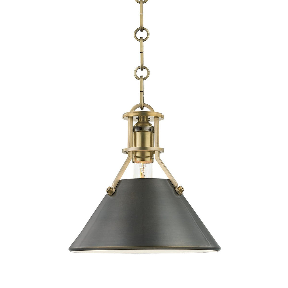 Hudson Valley Canada - One Light Pendant - Metal No. 2 - Aged Brass/Distressed Bronze- Union Lighting Luminaires Decor