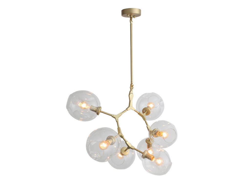 Avenue Lighting - Seven Light Chandelier - Fairfax Ave. - Brushed Brass- Union Lighting Luminaires Decor