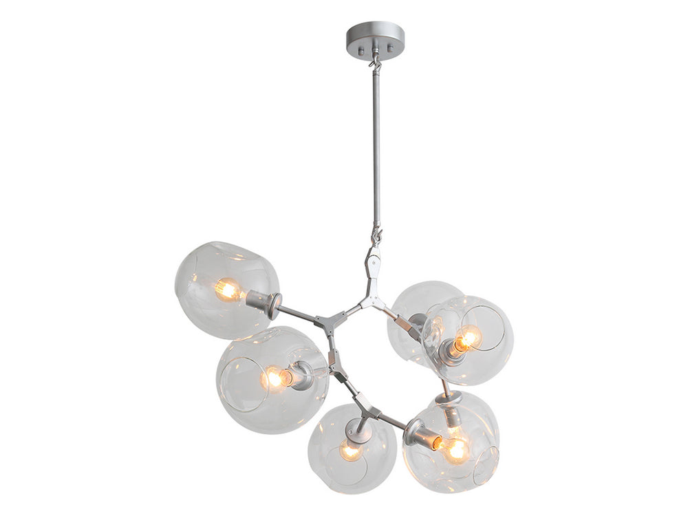 Avenue Lighting - Seven Light Chandelier - Fairfax Ave. - Matte Chrome- Union Lighting Luminaires Decor