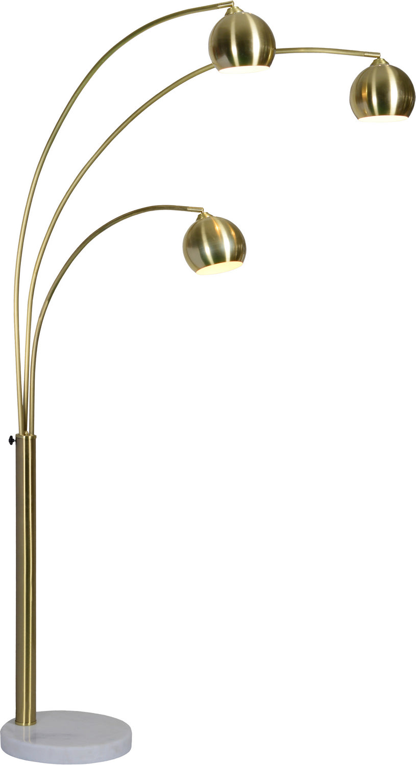 Renwil Canada - Three Light Floor Lamp - Dorset - Satin Brass- Union Lighting Luminaires Decor