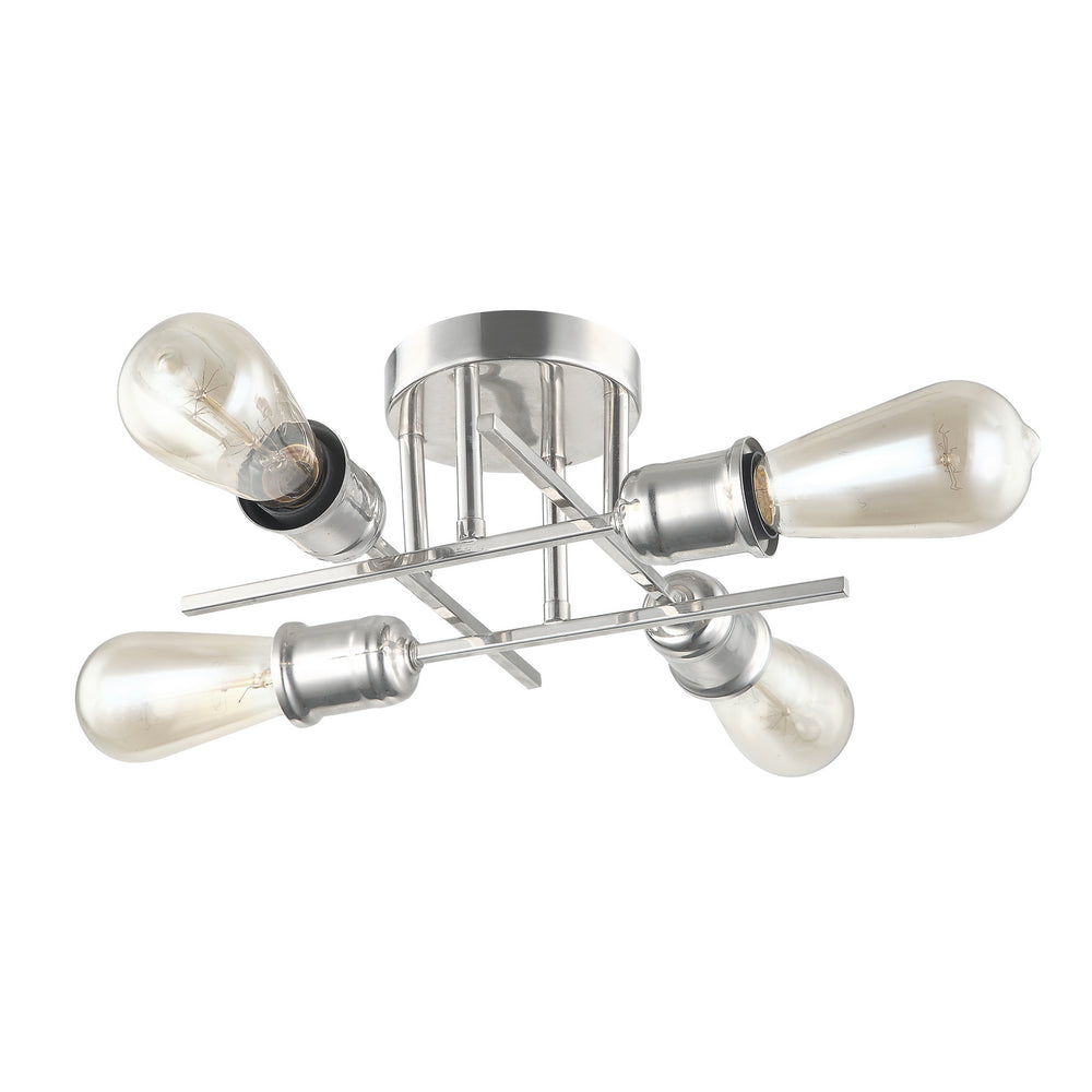 Dainolite Canada - Four Light Flush Mount - Nebraska - Polished Chrome- Union Lighting Luminaires Decor