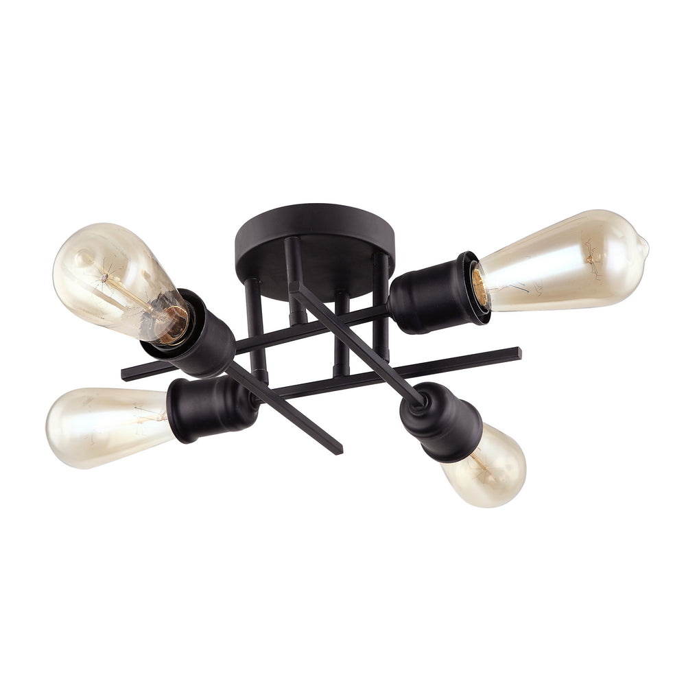 Dainolite Canada - Four Light Flush Mount - Nebraska - Black- Union Lighting Luminaires Decor