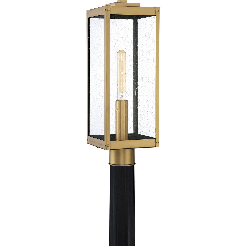 Quoizel - One Light Outdoor Post Mount - Westover - Antique Brass- Union Lighting Luminaires Decor