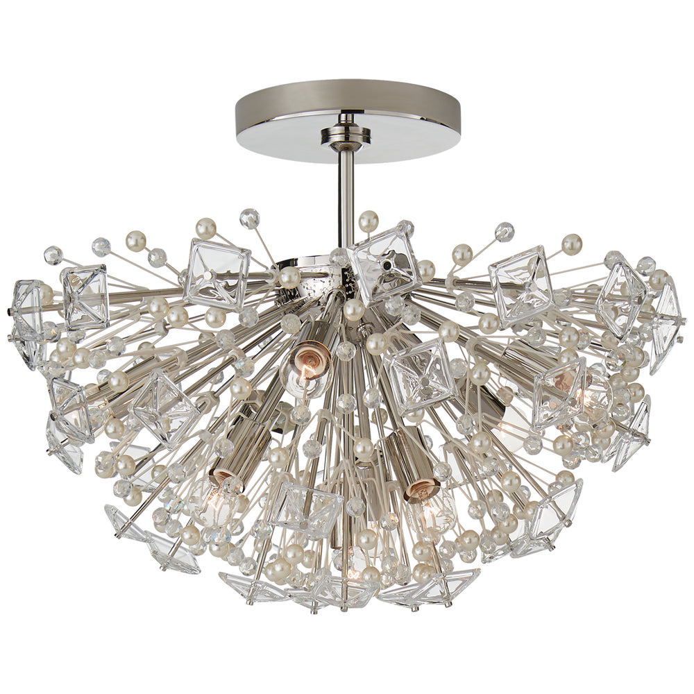 Visual Comfort Signature Canada - Nine Light Semi Flush Mount - Dickinson - Polished Nickel- Union Lighting Luminaires Decor