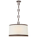 Ralph Lauren Canada - Three Light Pendant - Cody - Polished Nickel with Chocolate Leather- Union Lighting Luminaires Decor