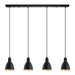 Eglo Canada - Four Light Pendant - Priddy 2 - Black/Gold- Union Lighting Luminaires Decor