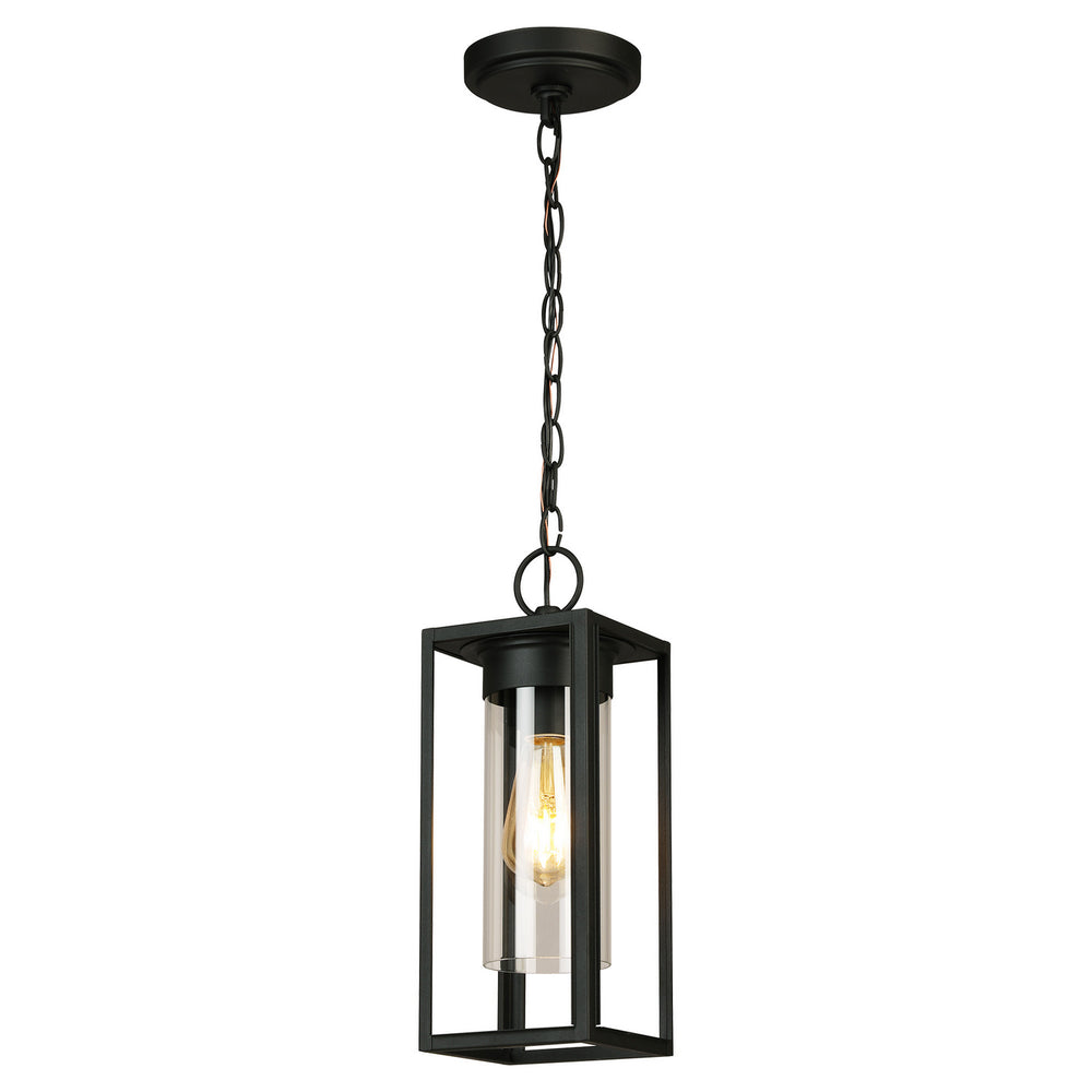 Eglo Canada - One Light Outdoor Pendant - Walker Hill - Matte Black- Union Lighting Luminaires Decor
