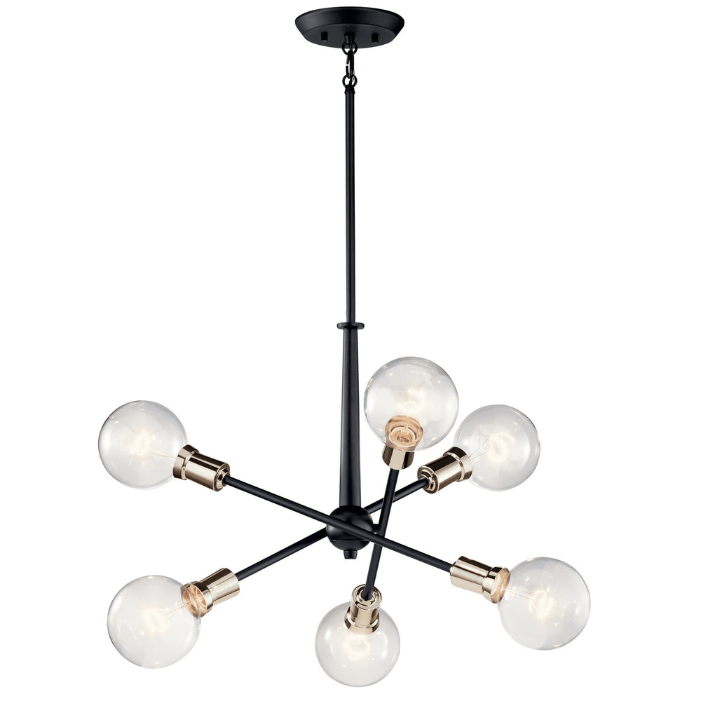 Kichler Canada - Six Light Chandelier - Armstrong - Black- Union Lighting Luminaires Decor