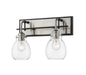 Z-Lite Canada - Two Light Wall Sconce - Kraken - Matte Black + Brushed Nickel- Union Lighting Luminaires Decor