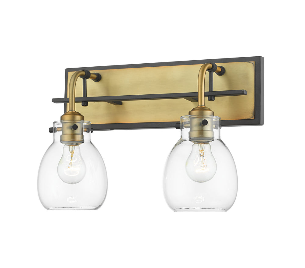 Z-Lite Canada - Two Light Wall Sconce - Kraken - Matte Black + Olde Brass- Union Lighting Luminaires Decor