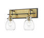 Z-Lite Canada - Two Light Wall Sconce - Kraken - Matte Black + Olde Brass- Union Lighting Luminaires Decor