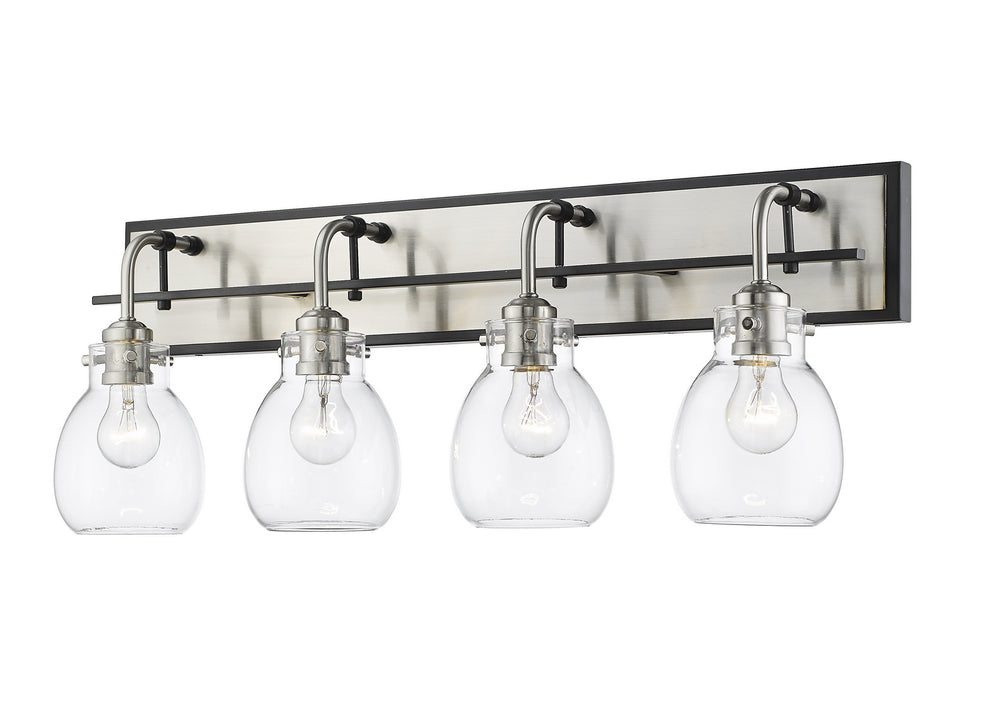 Z-Lite Canada - Four Light Vanity - Kraken - Matte Black + Brushed Nickel- Union Lighting Luminaires Decor