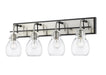 Z-Lite Canada - Four Light Vanity - Kraken - Matte Black + Brushed Nickel- Union Lighting Luminaires Decor