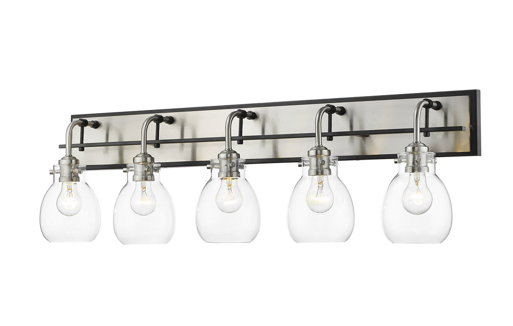 Z-Lite Canada - Five Light Vanity - Kraken - Matte Black + Brushed Nickel- Union Lighting Luminaires Decor