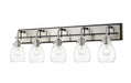 Z-Lite Canada - Five Light Vanity - Kraken - Matte Black + Brushed Nickel- Union Lighting Luminaires Decor