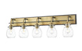 Z-Lite Canada - Five Light Vanity - Kraken - Matte Black + Olde Brass- Union Lighting Luminaires Decor
