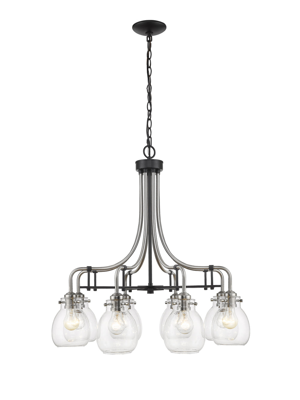 Z-Lite Canada - Eight Light Chandelier - Kraken - Matte Black / Brushed Nickel- Union Lighting Luminaires Decor