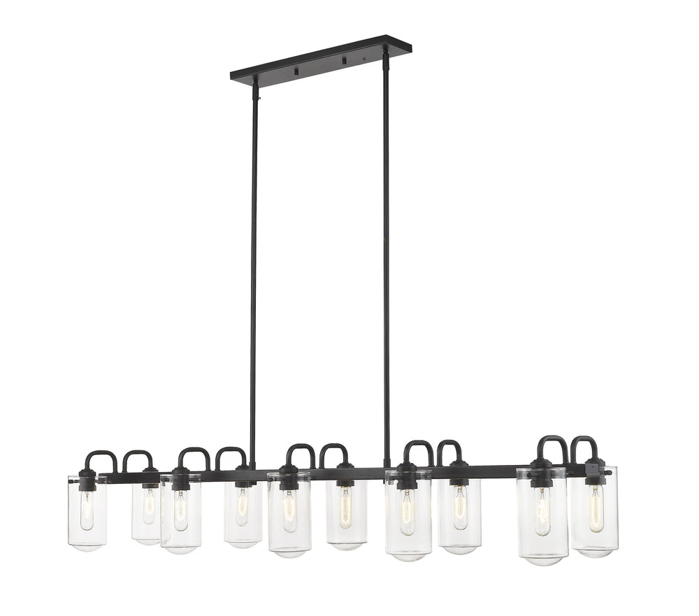 Z-Lite Canada - Ten Light Linear Chandelier - Delaney - Matte Black- Union Lighting Luminaires Decor