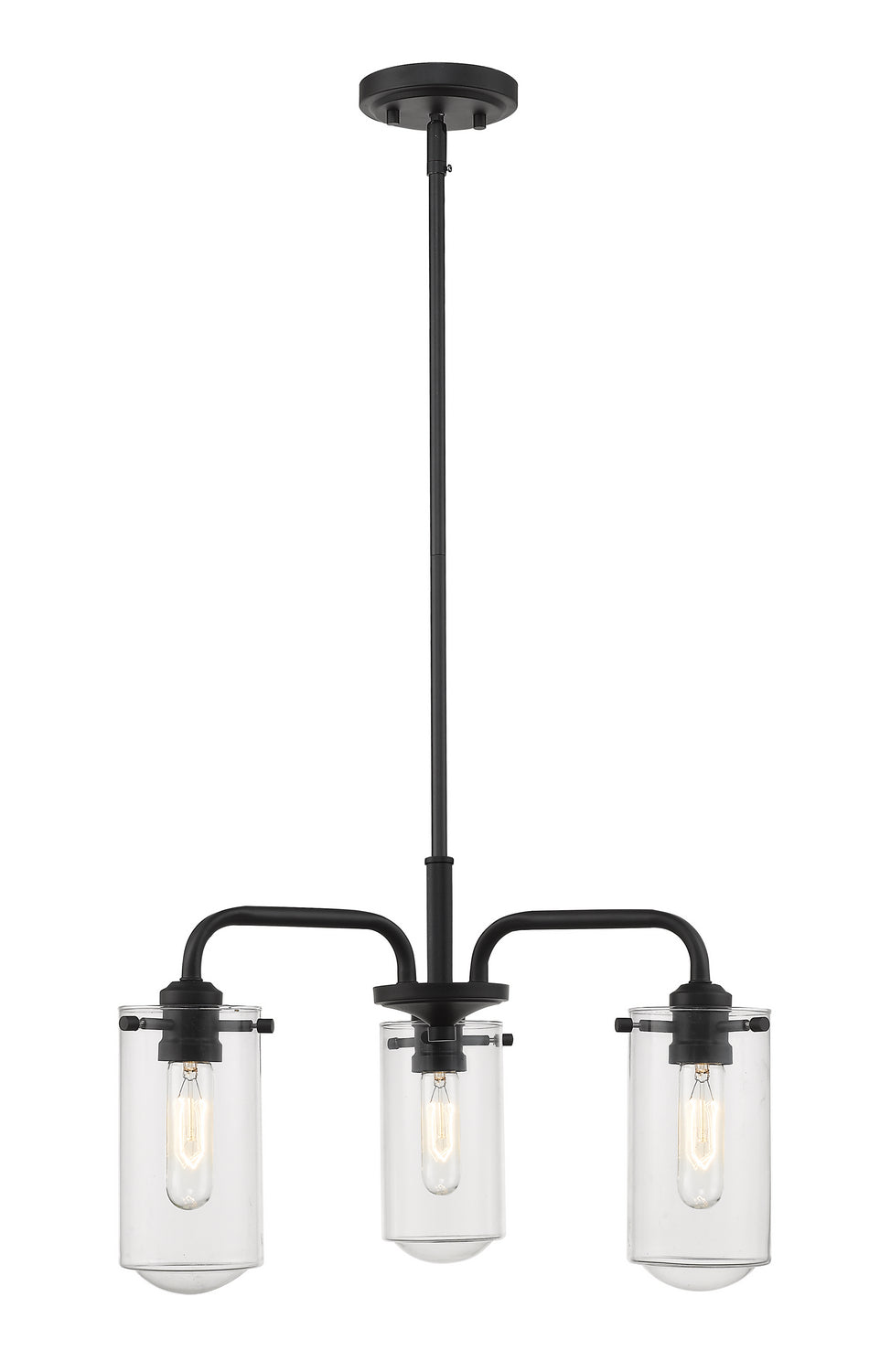 Z-Lite Canada - Three Light Chandelier - Delaney - Matte Black- Union Lighting Luminaires Decor