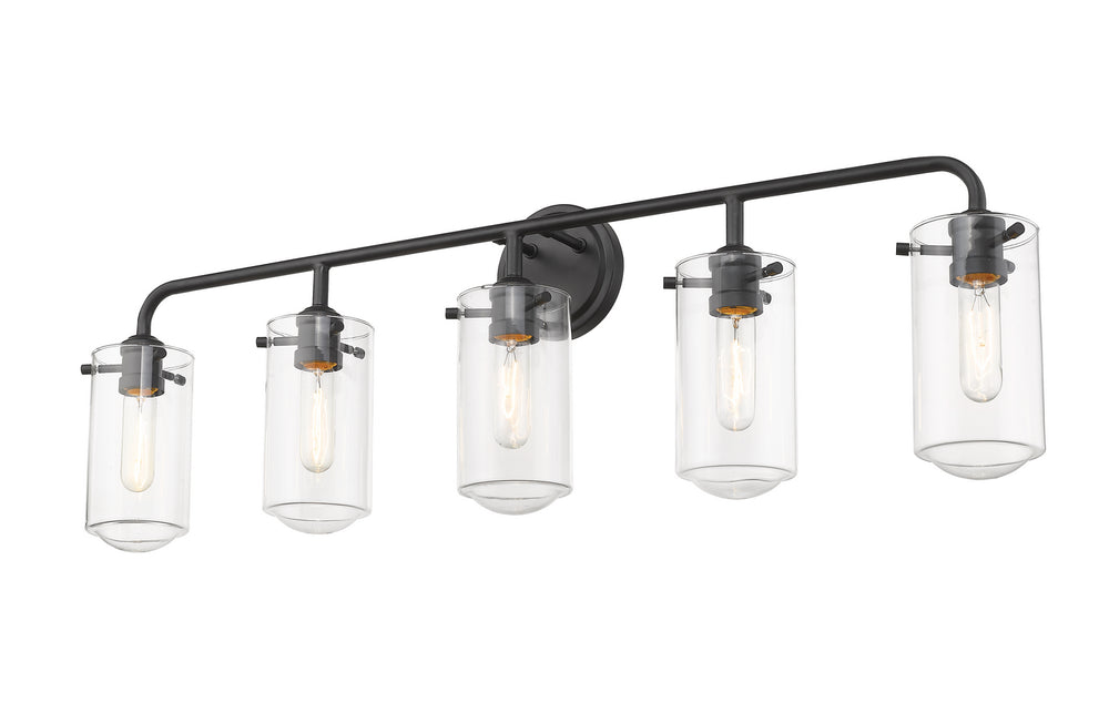 Z-Lite Canada - Five Light Vanity - Delaney - Matte Black- Union Lighting Luminaires Decor