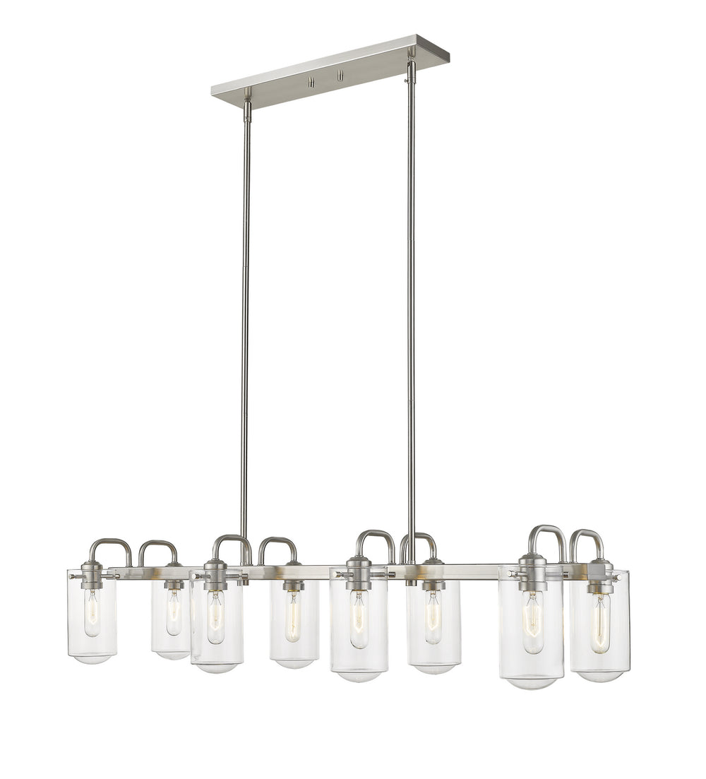 Z-Lite Canada - Eight Light Linear Chandelier - Delaney - Brushed Nickel- Union Lighting Luminaires Decor