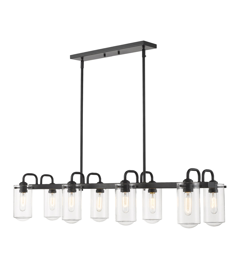 Z-Lite Canada - Eight Light Linear Chandelier - Delaney - Matte Black- Union Lighting Luminaires Decor