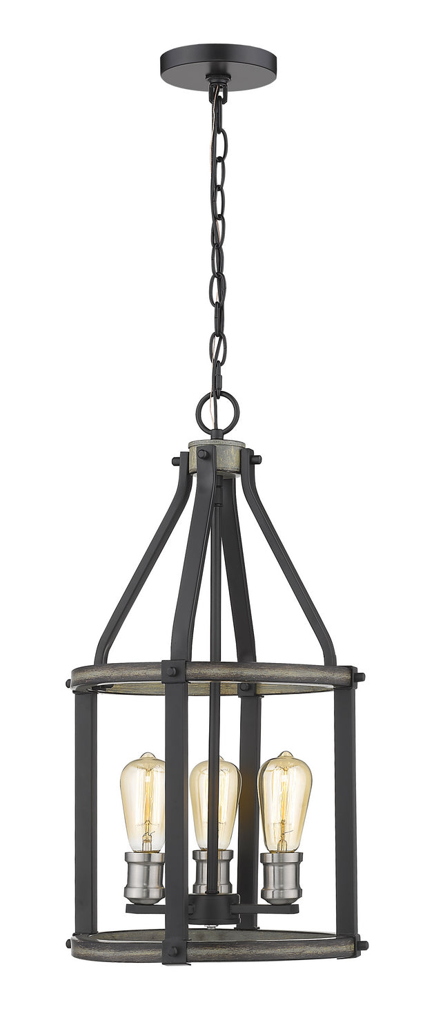Z-Lite Canada - Three Light Pendant - Kirkland - Ashen Barnboard- Union Lighting Luminaires Decor