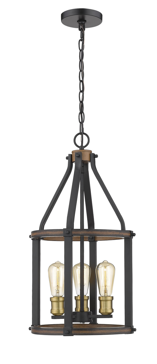 Z-Lite Canada - Three Light Pendant - Kirkland - Rustic Mahogany- Union Lighting Luminaires Decor