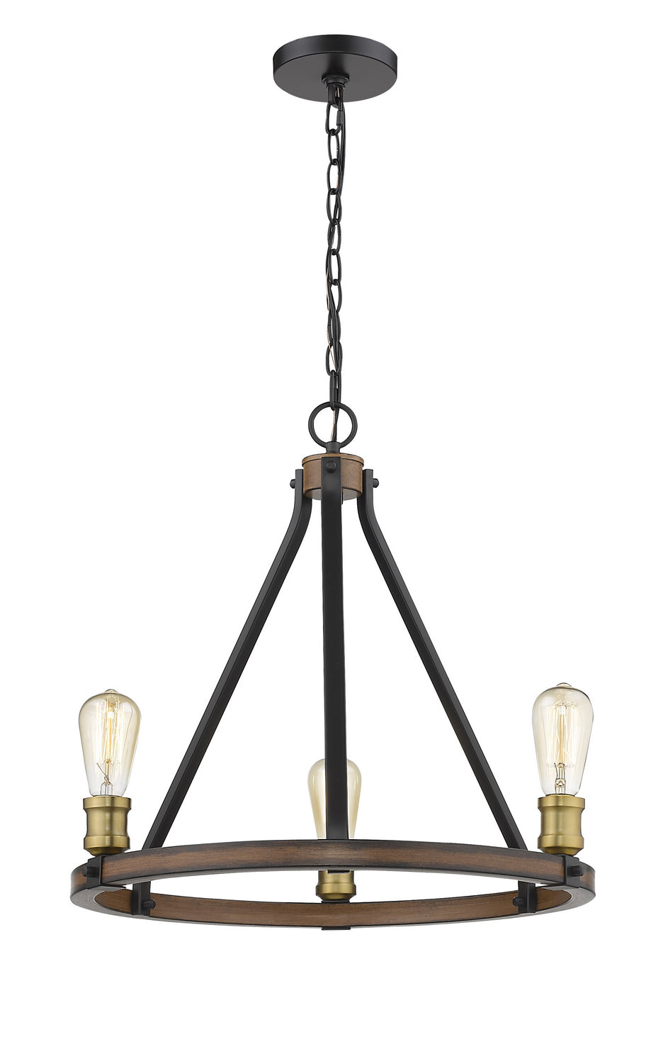 Z-Lite Canada - Three Light Chandelier - Kirkland - Rustic Mahogany- Union Lighting Luminaires Decor