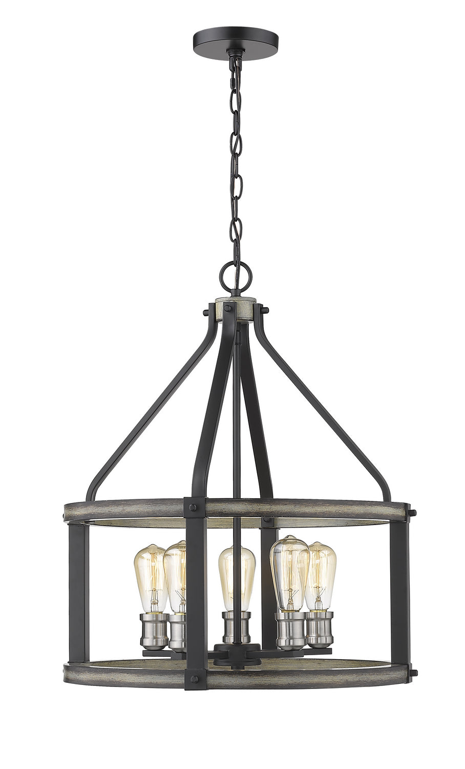 Z-Lite Canada - Five Light Chandelier - Kirkland - Ashen Barnboard- Union Lighting Luminaires Decor