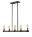 Z-Lite Canada - Five Light Linear Chandelier - Kirkland - Rustic Mahogany- Union Lighting Luminaires Decor