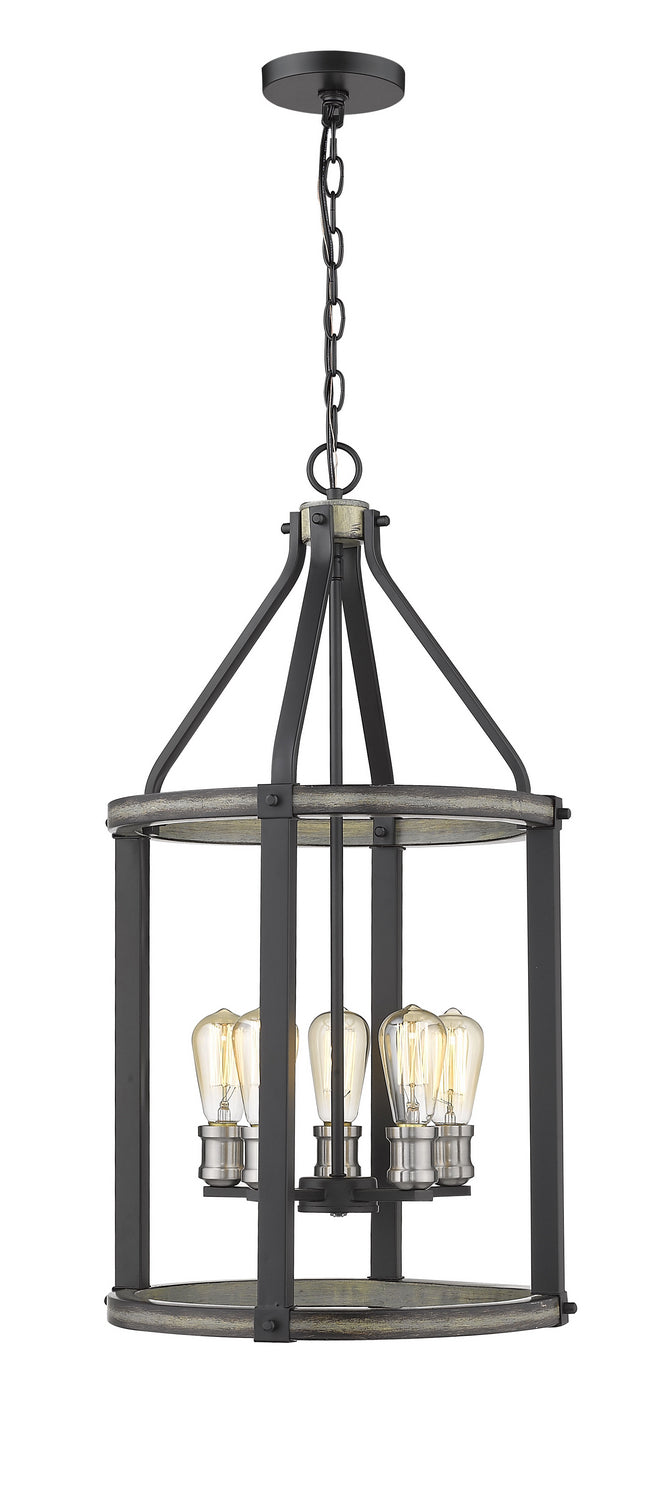 Z-Lite Canada - Five Light Chandelier - Kirkland - Ashen Barnboard- Union Lighting Luminaires Decor
