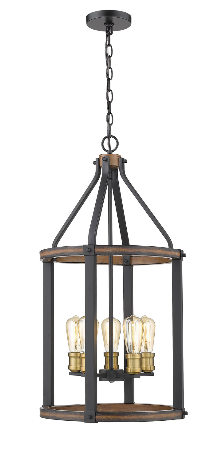 Z-Lite Canada - Five Light Chandelier - Kirkland - Rustic Mahogany- Union Lighting Luminaires Decor
