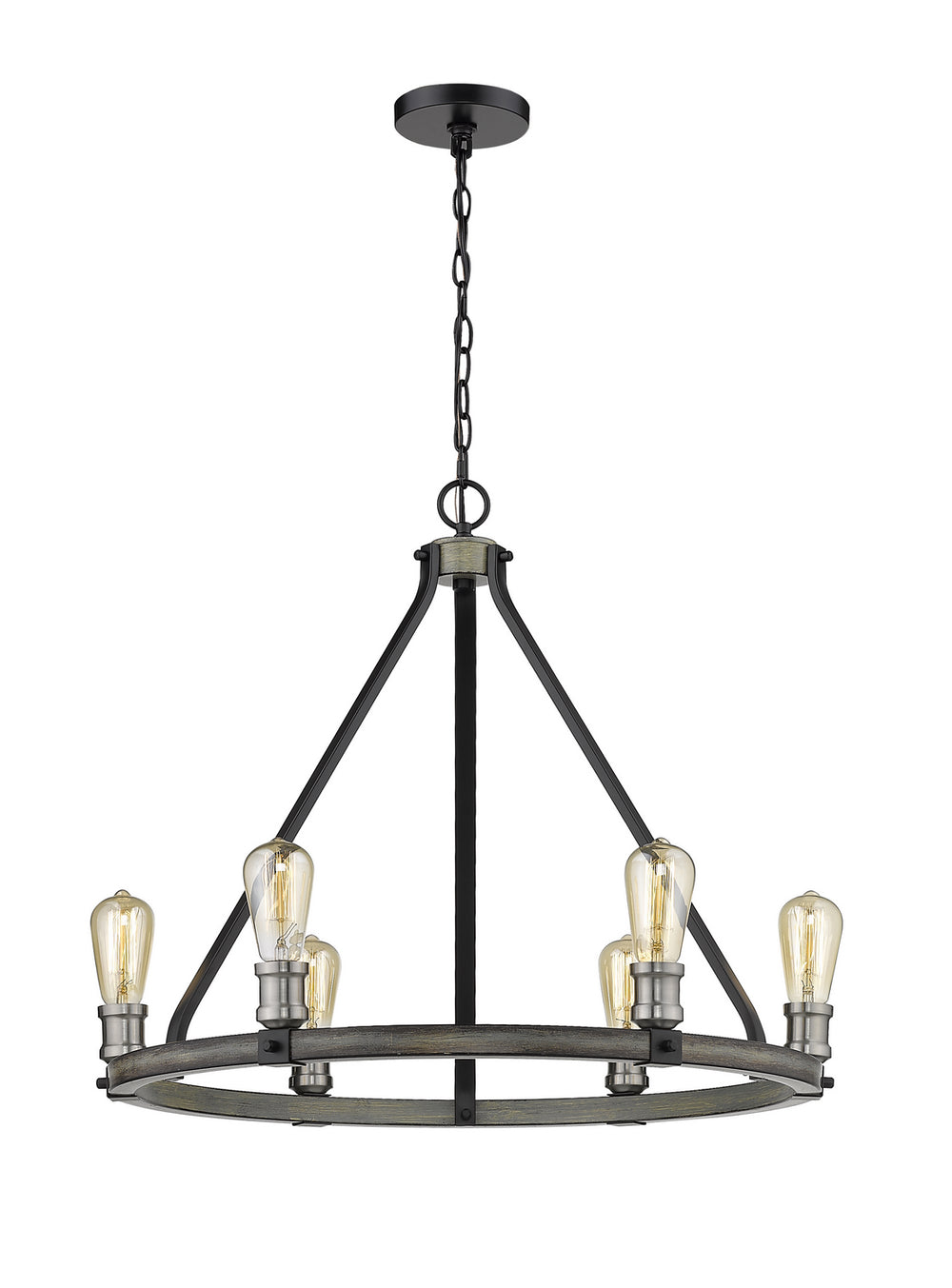 Z-Lite Canada - Six Light Chandelier - Kirkland - Ashen Barnboard- Union Lighting Luminaires Decor