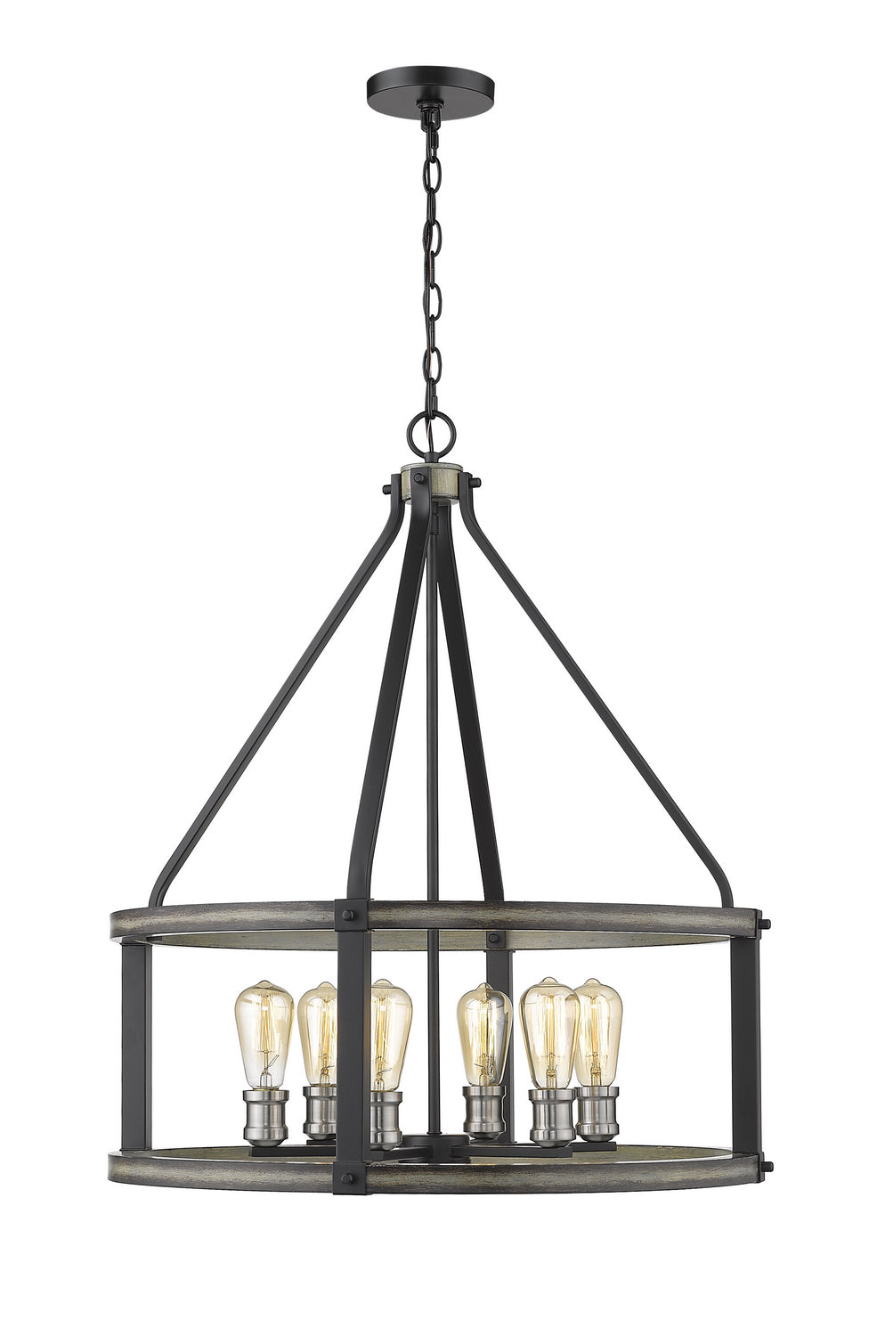 Z-Lite Canada - Six Light Chandelier - Kirkland - Ashen Barnboard- Union Lighting Luminaires Decor