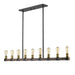 Z-Lite Canada - Nine Light Linear Chandelier - Kirkland - Rustic Mahogany- Union Lighting Luminaires Decor