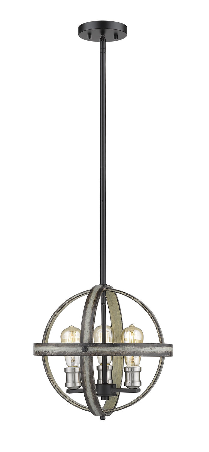 Z-Lite Canada - Three Light Pendant - Kirkland - Ashen Barnboard- Union Lighting Luminaires Decor