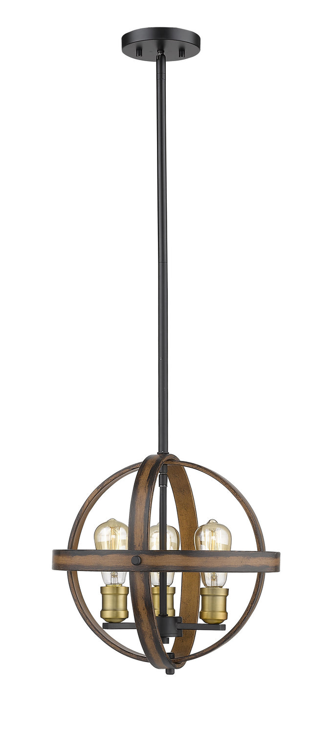 Z-Lite Canada - Three Light Pendant - Kirkland - Rustic Mahogany- Union Lighting Luminaires Decor