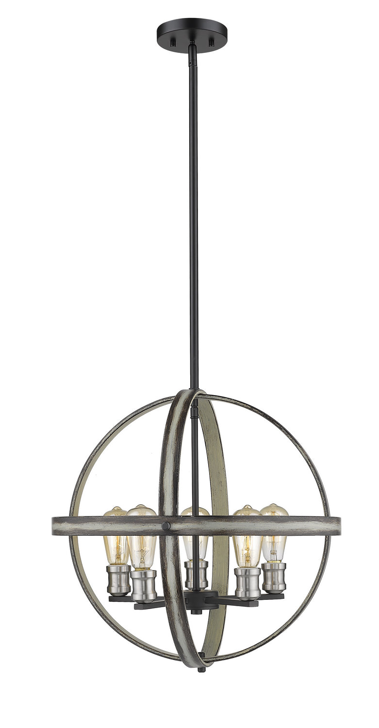 Z-Lite Canada - Five Light Chandelier - Kirkland - Ashen Barnboard- Union Lighting Luminaires Decor