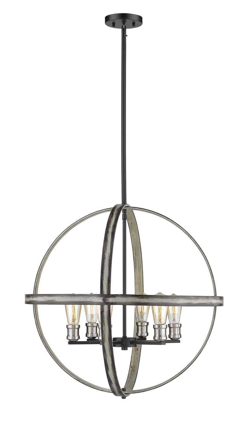 Z-Lite Canada - Six Light Chandelier - Kirkland - Ashen Barnboard- Union Lighting Luminaires Decor
