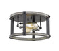 Z-Lite Canada - Two Light Flush Mount - Kirkland - Ashen Barnboard- Union Lighting Luminaires Decor