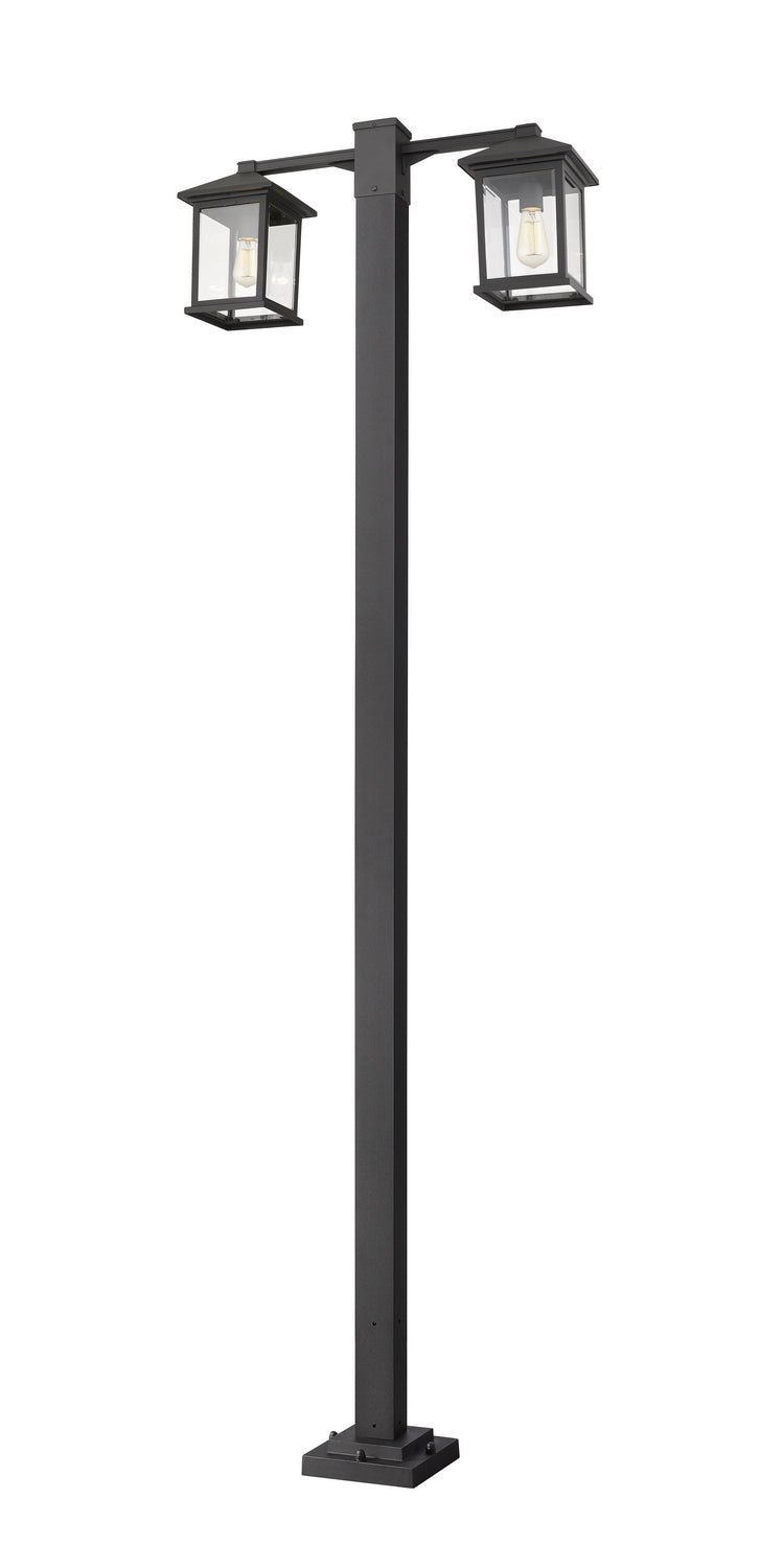 Z-Lite Canada - Two Light Outdoor Post Mounted Fixture - Portland - Black- Union Lighting Luminaires Decor