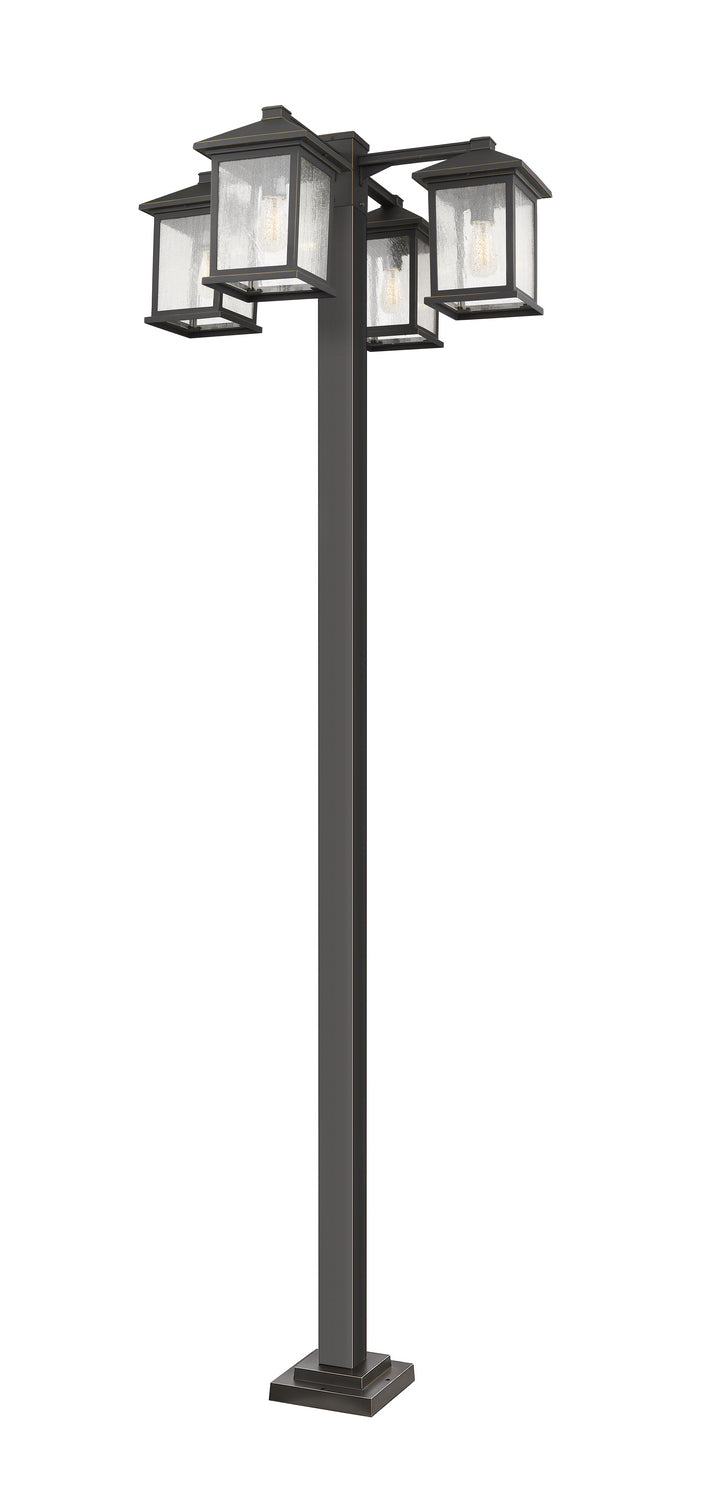 Z-Lite Canada - Four Light Outdoor Post Mounted Fixture - Portland - Oil Rubbed Bronze- Union Lighting Luminaires Decor