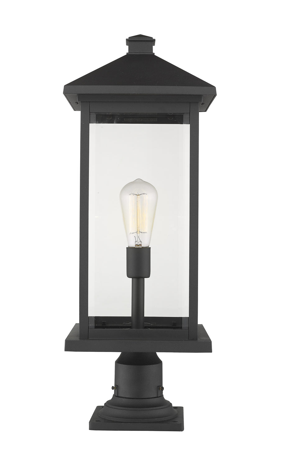 Z-Lite Canada - One Light Outdoor Pier Mounted Fixture - Portland - Black- Union Lighting Luminaires Decor