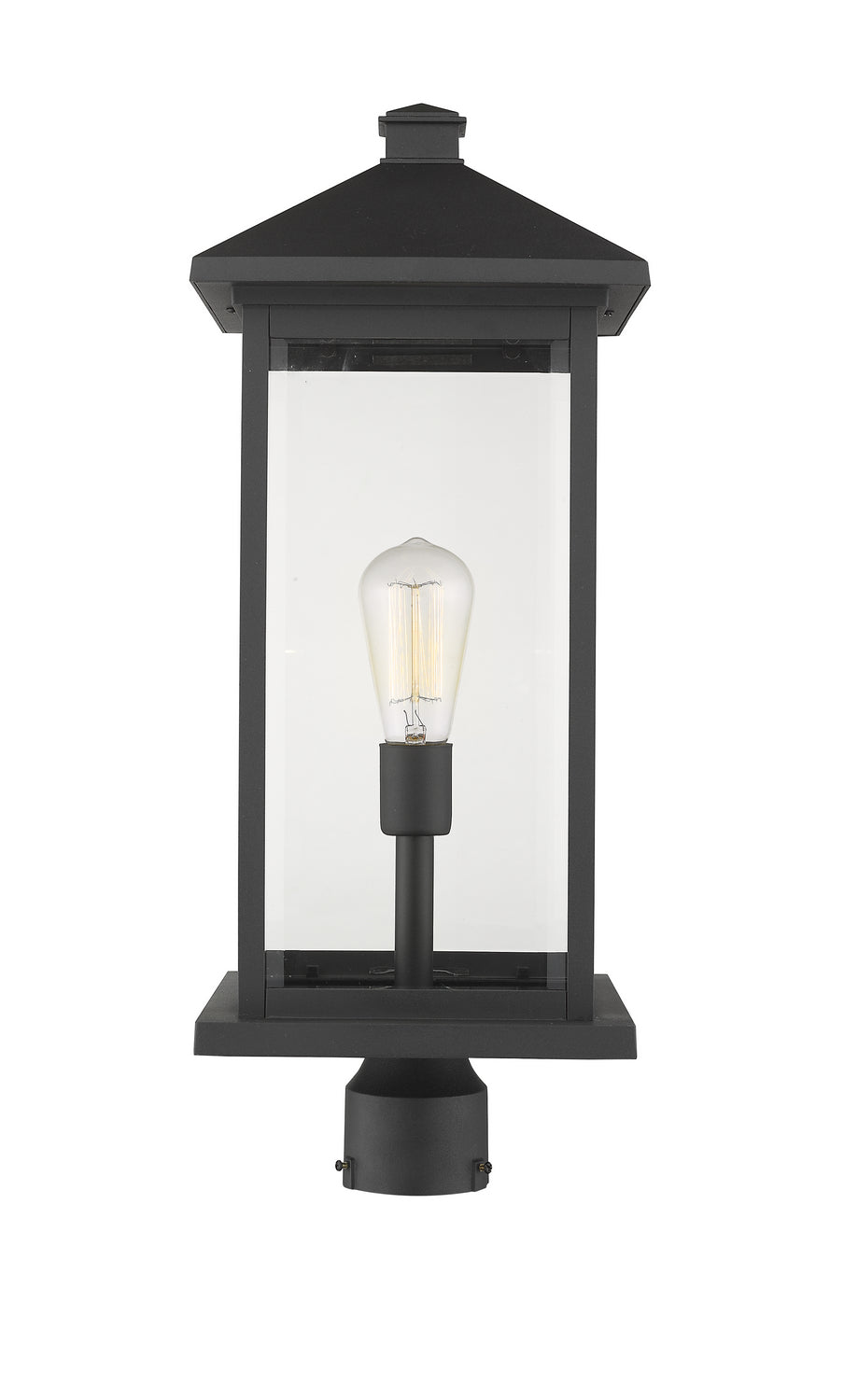 Z-Lite Canada - One Light Outdoor Post Mount Fixture - Portland - Black- Union Lighting Luminaires Decor