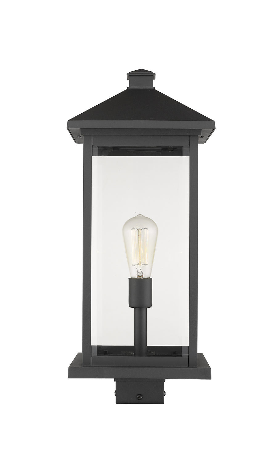 Z-Lite Canada - One Light Outdoor Post Mount Fixture - Portland - Black- Union Lighting Luminaires Decor
