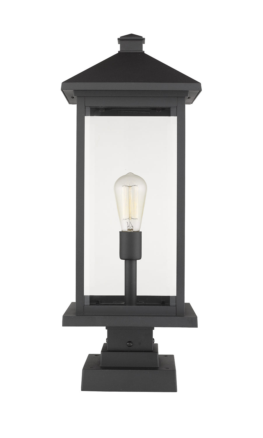Z-Lite Canada - One Light Outdoor Pier Mounted Fixture - Portland - Black- Union Lighting Luminaires Decor